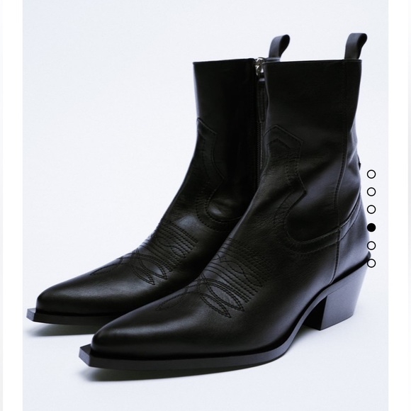 Leather Zara cowboy boots - Picture 2 of 2
